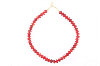 Russian Faceted Vaseline Trade Bead Necklace