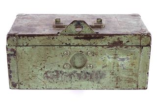 Mid 1900's Painted Steel Lock Box