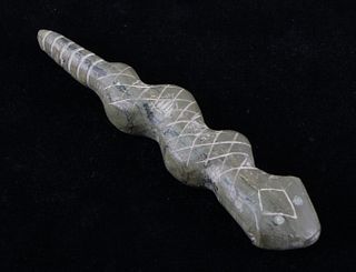 Zuni Signed Hand Carved Talc Stone Snake Effigy