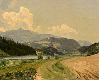 Attr. Thomas W. Whittredge Oil on Canvas Landscape