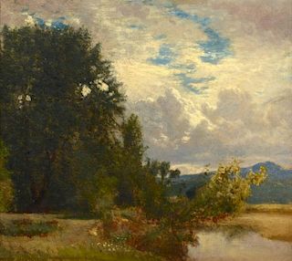 William M. Hart Oil on Canvas Landscape