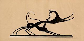 W. Hunt Diederich Paper Silhouette, 2 Greyhounds