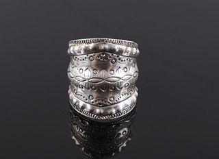 Navajo Sterling Silver Hand Stamped Ring