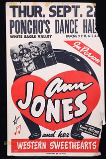 Ann Jones Poncho's Dance Hall 1940's Event Poster