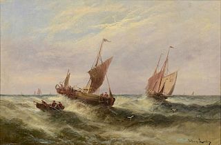 William Langley Seascape, Ships at Sea