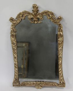 Antique And Finely Carved Silvergilt Mirror