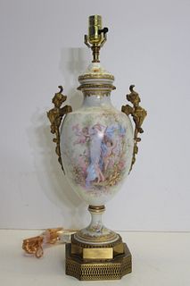 Attributed To Sevres Porcelain Lidded Urn As