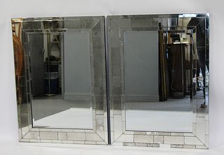 Vintage Pair Of Paneled Mirrors