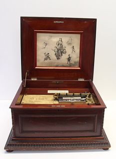 Regina Antique Mahogany Table Top Music Box