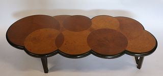 Midcentury Sculpted Coffee Table With Circle