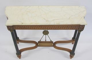 Antique Neoclassical Marbletop Console.