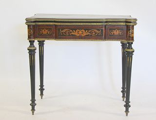 Louis Philippe Style Marquetry Inlaid And Bronze