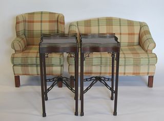 Antique Child's Settee, Chair And A Pair Of