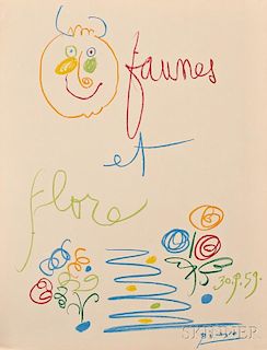 After Pablo Picasso (Spanish, 1881-1973)      Faunes et Flore D'Antibes  /Portfolio of Twelve Lithographs