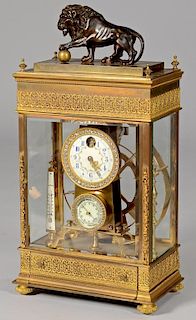 French Gilt Bronze Falling Ball Mantle Clock