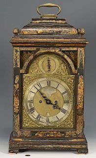 18th c. Fusee Clock, Chinoiserie Case