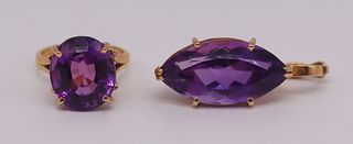 JEWELRY. Amethyst and 14kt Gold Jewelry Suite.