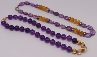 JEWELRY. (2) Beaded Amethyst Necklace.