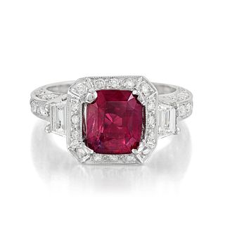 2.54-Carat Ruby and Diamond Ring