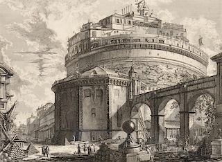 Giovanni Battista Piranesi (Italian, 1720-1778)      Veduta del Mausoleo d'Elio Adraino (ora chiamato Castello S. Angelo)