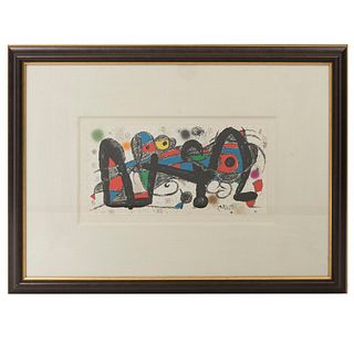 Joan Miró (Barcelona 1893-Palma de Mallorca 1983) De la serie Miró Escultor No. 1, 1974-1975 Firmada en plancha. Litografía. Enmarcada.