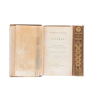 Stephens, John L. Incidents of Travel in Yucatan. New York: Harper & Brothers, 1843. 4o., Tomes I - II. Pieces: 2.
