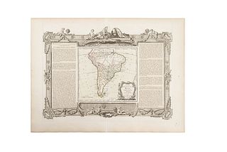 de la Tour, Louis. Chili, Paraguay, Brésil, Amazones, et Pérou. Paris: Chez Desnos, ca., 1766.  Engraved, colored map, 9.2 x 10.4" (23.5 x 26.5 cm)