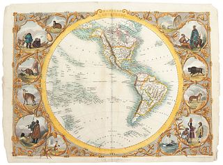 Tallis, John. Western Hemisphere. London: Edinburgh & Diblin, 1851. Colored, engraved map, 9.8 x 13" (25 x 33.5 cm)