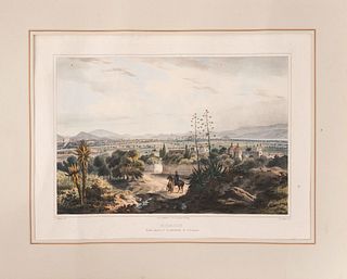 Nebel, Carl. México Visto desde el Arzobispado de Tacubaya/ Monte Virgen / Las Tortilleras. Paris, 1836. Color lithographs. Pieces: 3