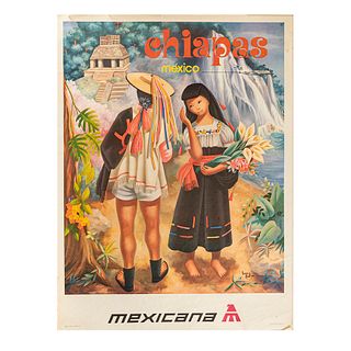 Mexicana de Aviación. Cozumel / Puerto Vallarta / Chiapas. Mexico, 1960s. Posters in color. Pieces: 3.