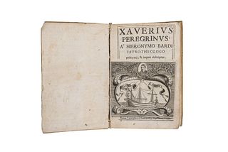 Bardi, Hieronymo (Jeronimo Bardi). Xaverius Peregrinus. Roma: Lypsi Ignatij de Lazeris, 1659. Engraved cover. One sheet.