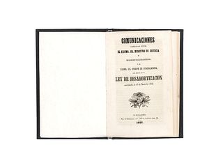 Comunicaciones entre el Ministro de Justicia y Negocios Eclesiásticos, y el Sr. Obispo de Guadalalajara... 1858.