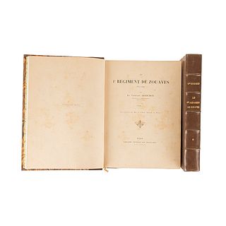 Godchot, Simón. Le 1er Régiment de Zouaves 1825 - 1895. Paris: Librairie Centrale des Beaux - Arts, 1898. Pieces: 2.