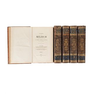 Alamán, Lucas. Historia de Méjico. México: Imprenta de J. M. Lara, 1849 - 1852. Tomes I - V. Pieces: 5.