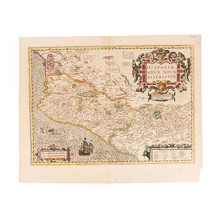 Mercator, Gehard. Hispaniae Novae Nova Descriptio. Amsterdam, ca. 1610. Colored, engraved map, 13.7 x 19.2" (35 x 49 cm)