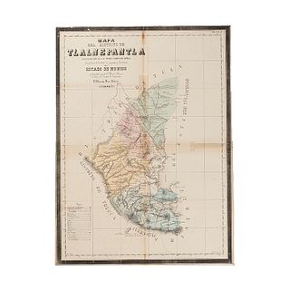 Moral, Tomás Ramón del. Mapas de Estado de México, Toluca, Texcoco, Tulancingo, Tula, Tlalnepantla, Sultepec. Méx, 1851-52. Pieces: 10.