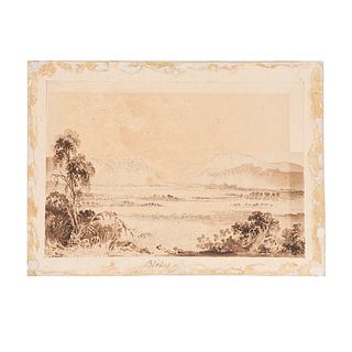 Egerton, D. Thomas. Three original sketches "San Miguel del Soldado May 1835", "Vista Lejana de San Agustín", "Bledos". Méx, ca.1835.