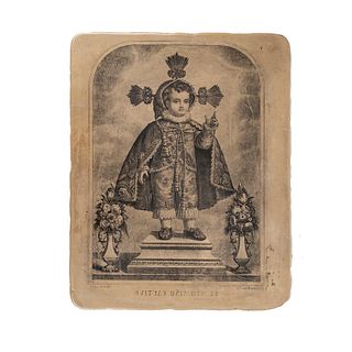 Murguía, Manuel / Vda de Murguía e Hijos. Verdadero Retrato de Sn. Plácido Mártir / El Santo Niño Cautivo. Lithographic stone. 19th century.