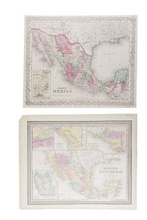 Cowperthwait, Thomas / Colton, C. B. / Vuillemin, A. Mexico & Guatemala / Colton's México / Etats Unis du Mexique.. 1850 / 1854 / 1865.