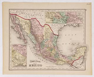 Gray, Frank A. Gray's Atlas. Map of West Indies and Central - Map of Mexico. America. Washington, ca. 1880. Map in color, 11.8 x 14.5" (30 x 37 cm)