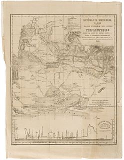 Zaldivar, M. Plano de la Parte Austral del Istmo de Tehuantepec. México, 1843. Lithograph, 20.6 x 16.9" (52.5 x 43 cm)