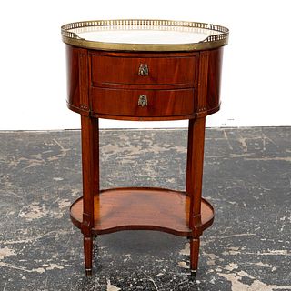 E. 20TH C. LOUIS XVI STYLE STAND WITH MARBLE TOP