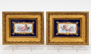 PAIR, PORCELAIN PLAQUES ATTRIBUTED TO SEVRES