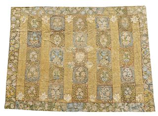 17TH/18TH C. TAPESTRY-WOVEN ALTAR CLOTH