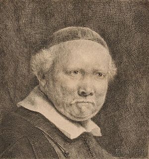 Rembrandt van Rijn (Dutch, 1606-1669)      Portrait of Lieven Willemsz. Van Coppenol, Writing Master (Larger Plate)
