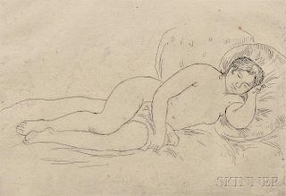 Pierre-Auguste Renoir (French, 1841-1919)      Femme nue couchée (tournée à droite), 2e planche