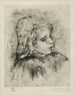 Pierre-Auguste Renoir (French, 1841-1919)      Claude Renoir, de trois-quarts à droite