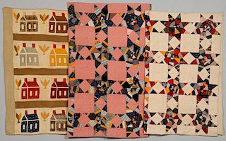 3 Quilts, Schoolhouse and Star patterns