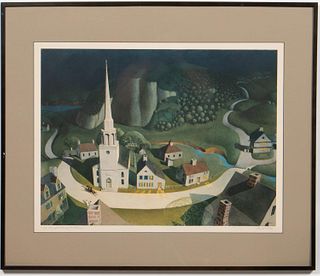 GRANT WOOD, “MIDNIGHT RIDE OF PAUL REVERE”, SIGNED