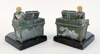 PAIR, JB HIRSCH BEETHOVEN IRON BOOKENDS, 1932